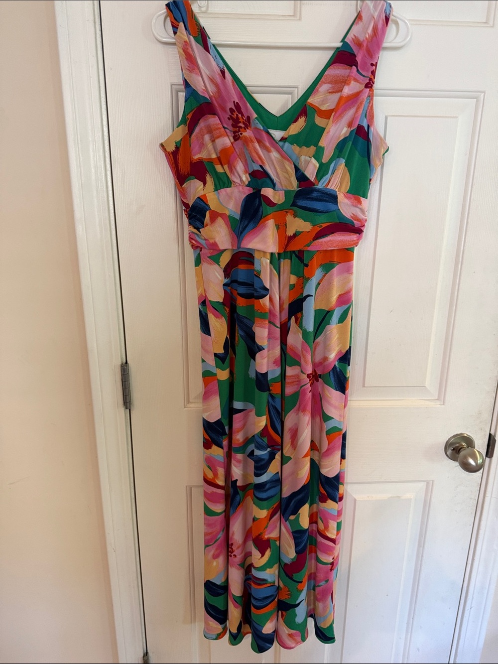 Pappagallo Floral Maxi Dress S Small Colorful Vibrant Summer Resort Beach